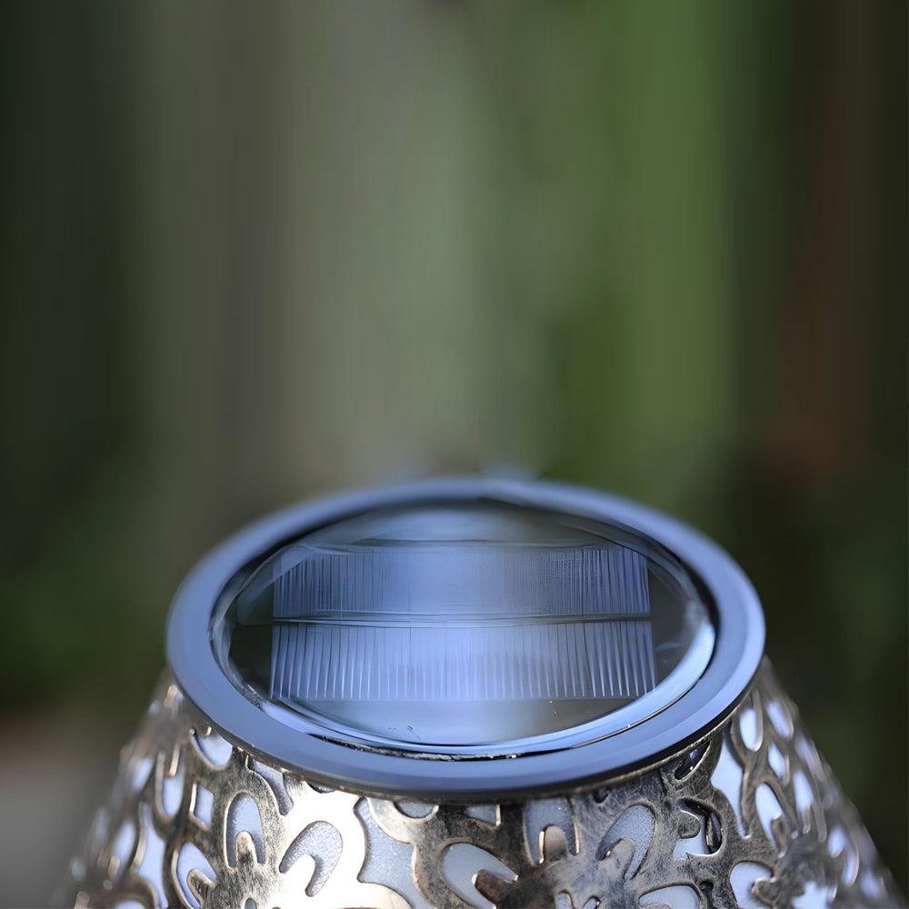 Elegant Silver Metal LED Outdoor Table Lamp – Waterproof & Stylish Accent