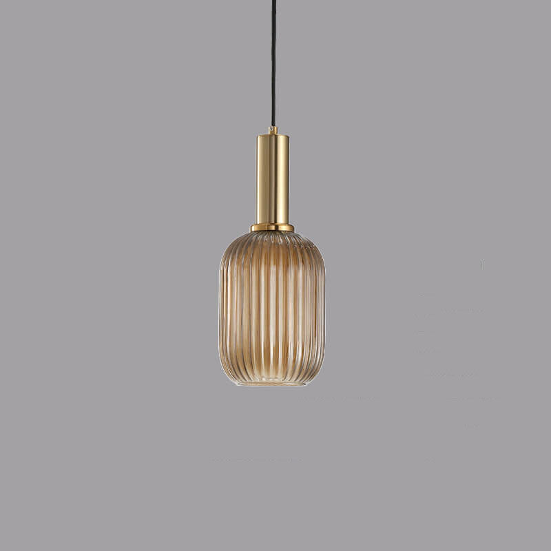 Elegant Minimalist Striped Glass Pendant Light for Modern Living Spaces