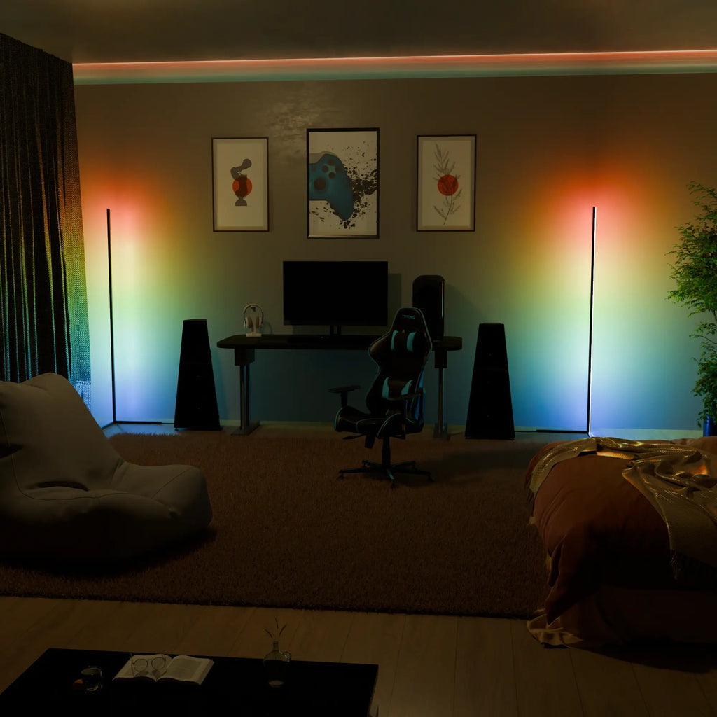 Elegant Modern Black Metal Floor Lamp for Living Room and Bedroom