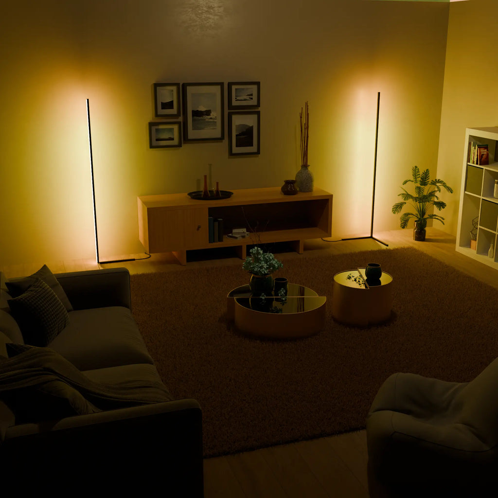 Elegant Modern Black Metal Floor Lamp for Living Room and Bedroom