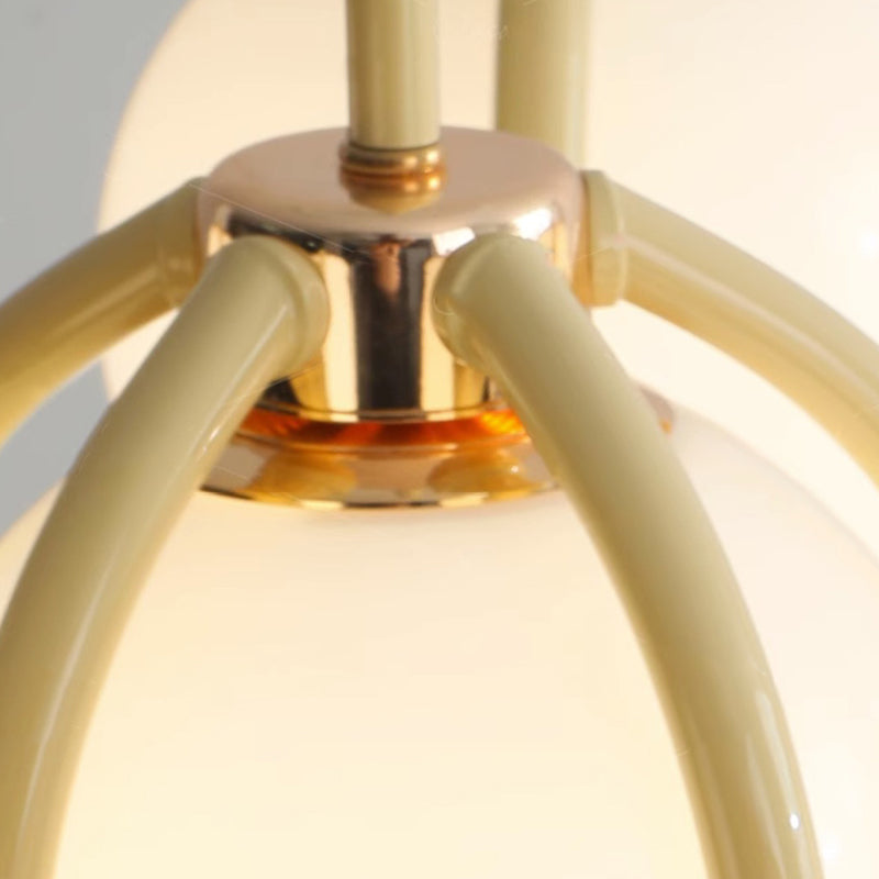 Scandinavian 6-Light Iron Glass Sphere Chandelier for Bedroom Decor