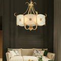 Stylish Retro Copper 4-Light Glass Chandelier for Living Room Décor