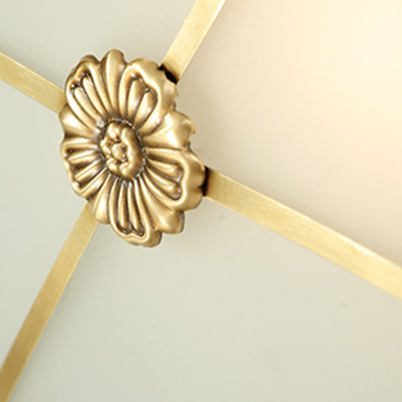 Stylish Retro Copper 4-Light Glass Chandelier for Living Room Décor