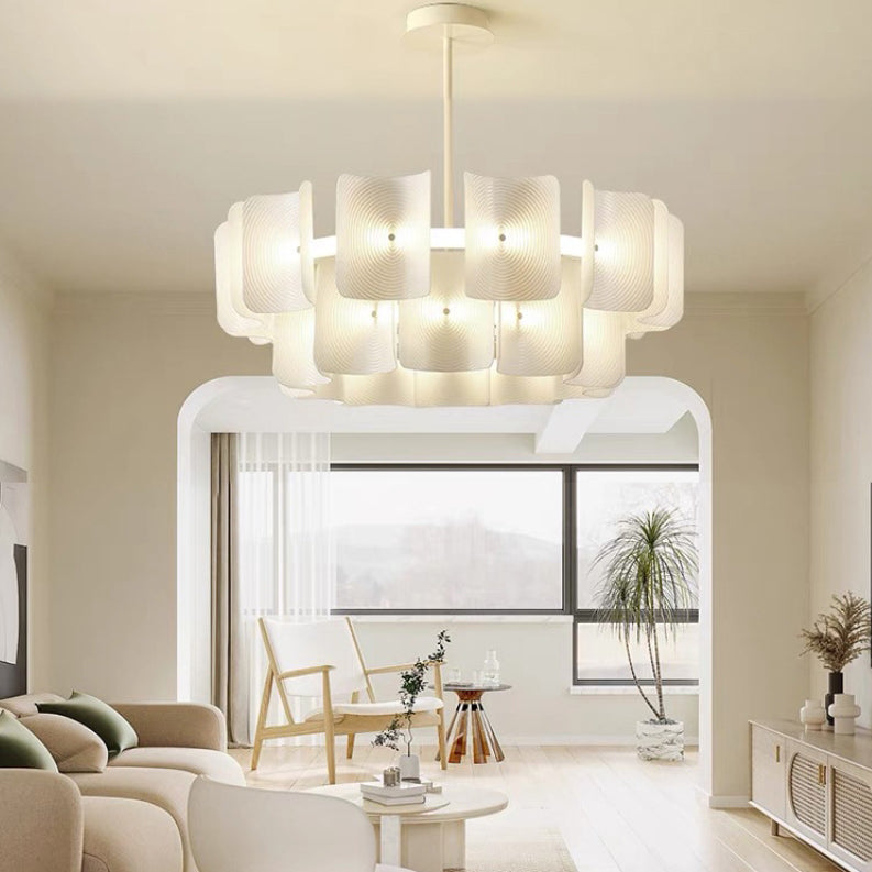 Elegant Traditional Japanese Aluminum Dome LED Chandelier for Living Room