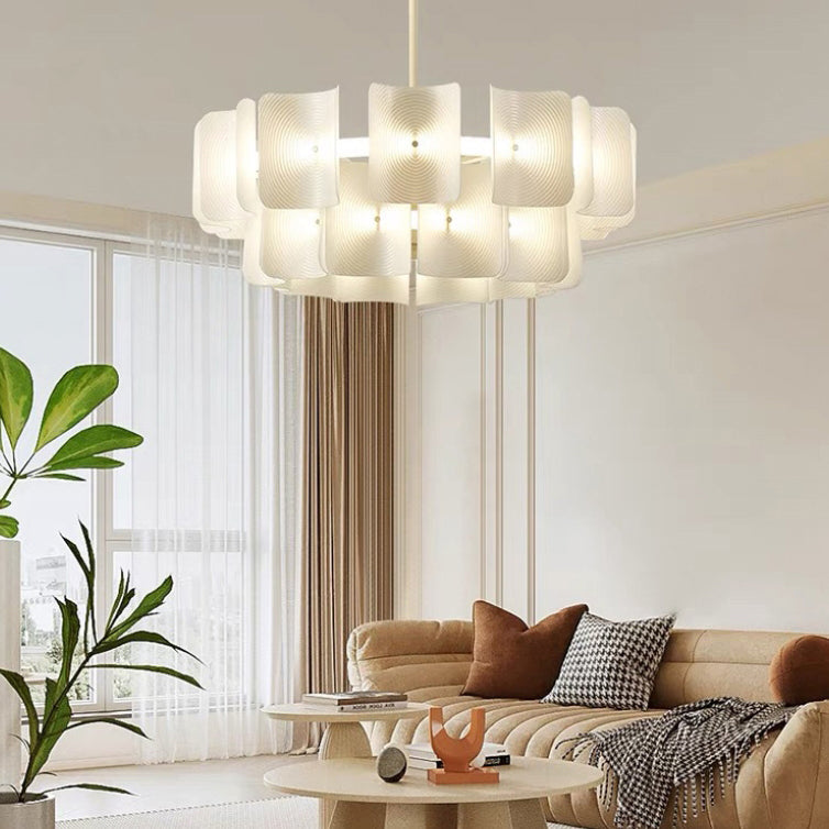 Elegant Traditional Japanese Aluminum Dome LED Chandelier for Living Room