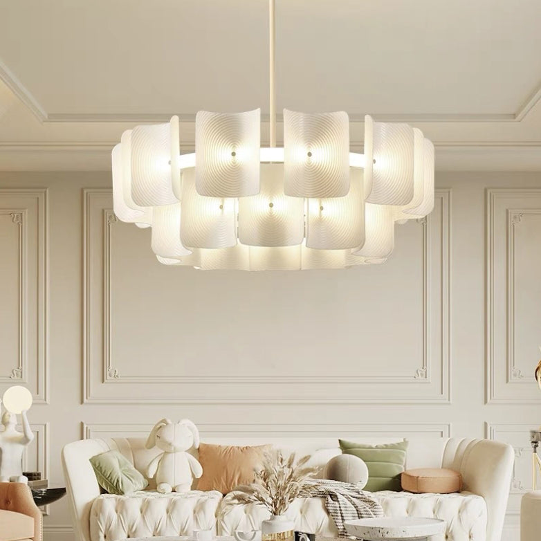 Elegant Traditional Japanese Aluminum Dome LED Chandelier for Living Room