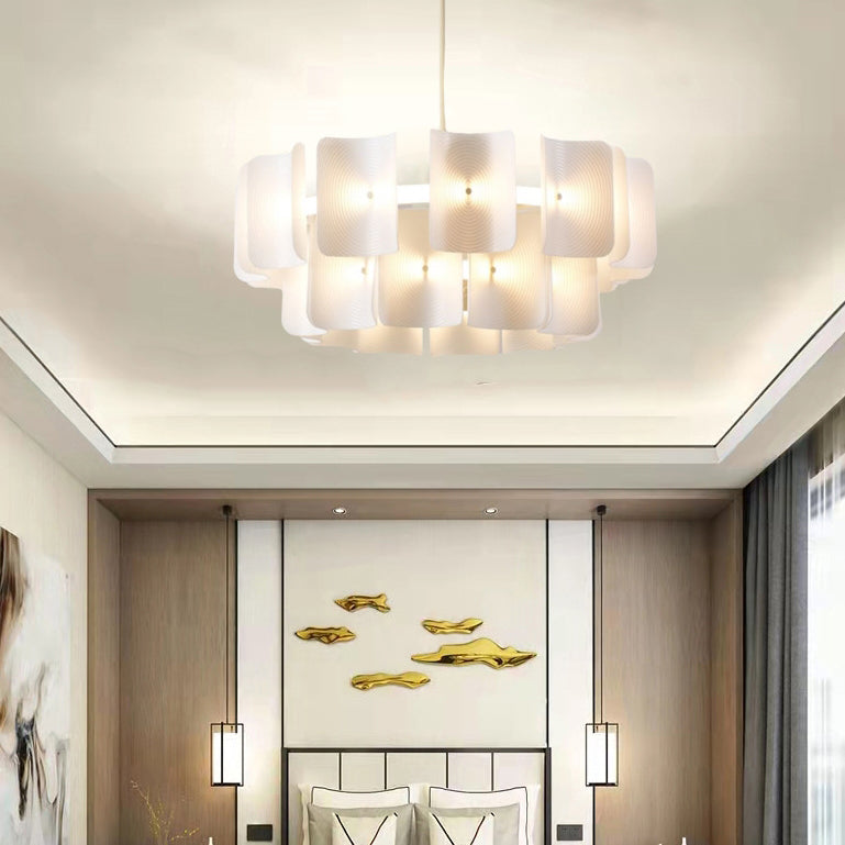 Elegant Traditional Japanese Aluminum Dome LED Chandelier for Living Room