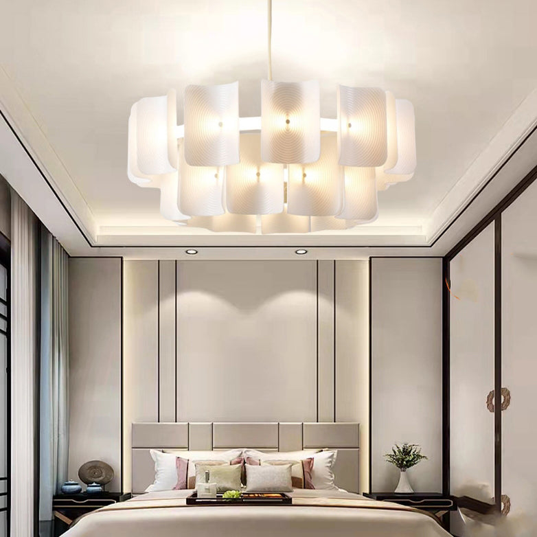 Elegant Traditional Japanese Aluminum Dome LED Chandelier for Living Room
