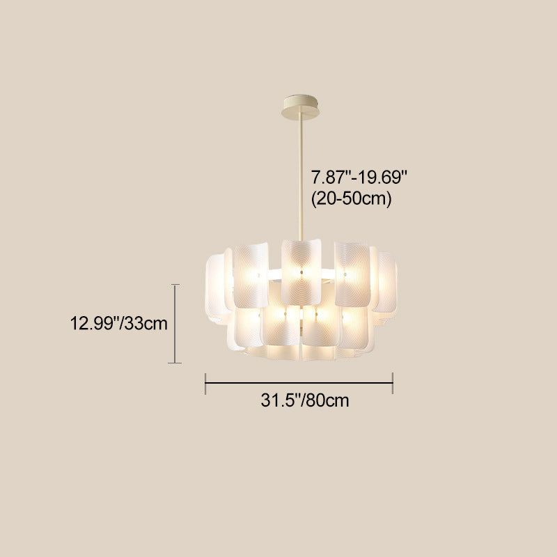 Elegant Traditional Japanese Aluminum Dome LED Chandelier for Living Room
