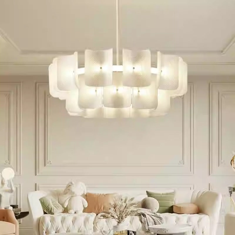 Elegant Traditional Japanese Aluminum Dome LED Chandelier for Living Room
