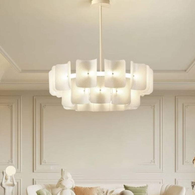 Elegant Traditional Japanese Aluminum Dome LED Chandelier for Living Room