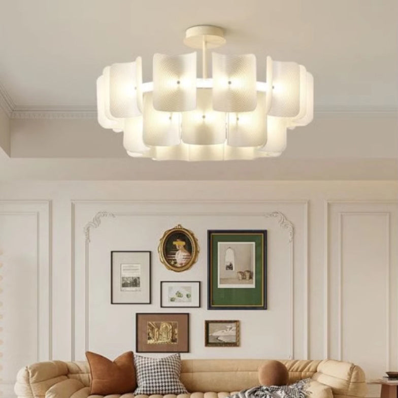 Elegant Traditional Japanese Aluminum Dome LED Chandelier for Living Room