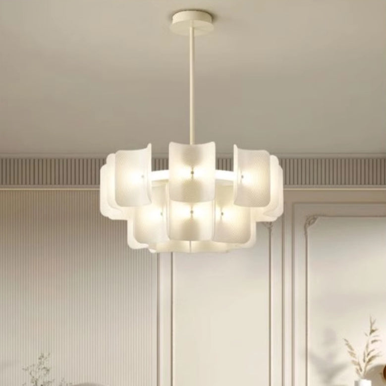Elegant Traditional Japanese Aluminum Dome LED Chandelier for Living Room