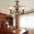 European Floral Resin & Glass Petal Chandeliers for Living Room Decor