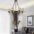 Modern Industrial Transparent Glass Cylinder Chandelier for Living Room