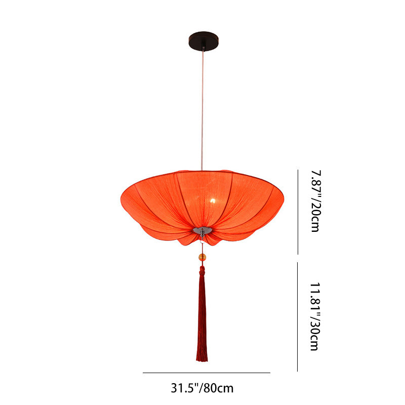 Elegant Lotus Petal Fabric Iron Chandeliers for Dining Room Decor