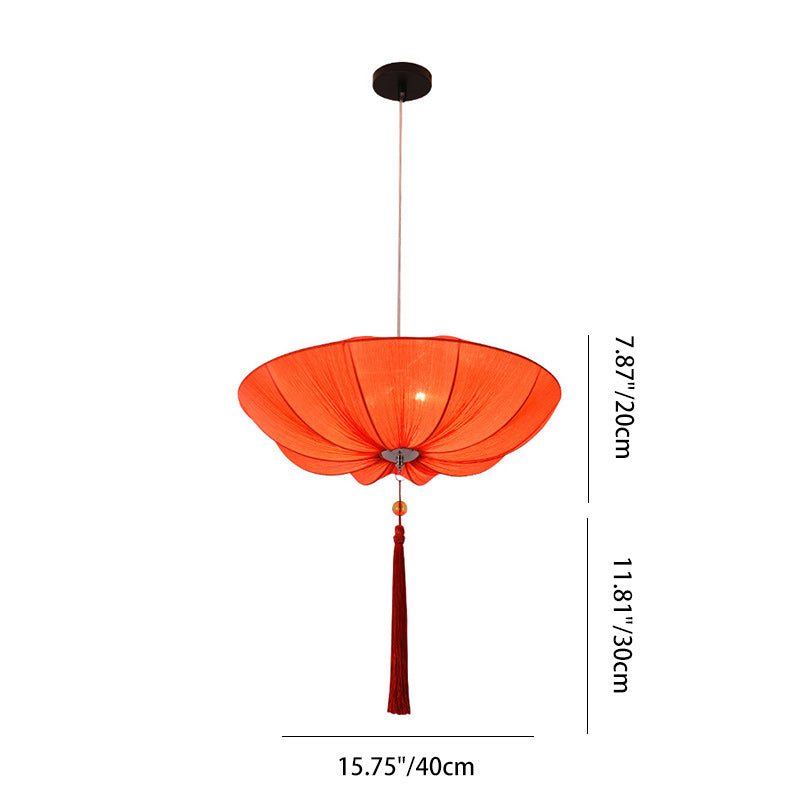Elegant Lotus Petal Fabric Iron Chandeliers for Dining Room Decor