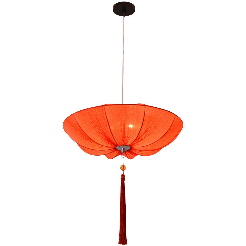 Elegant Lotus Petal Fabric Iron Chandeliers for Dining Room Decor