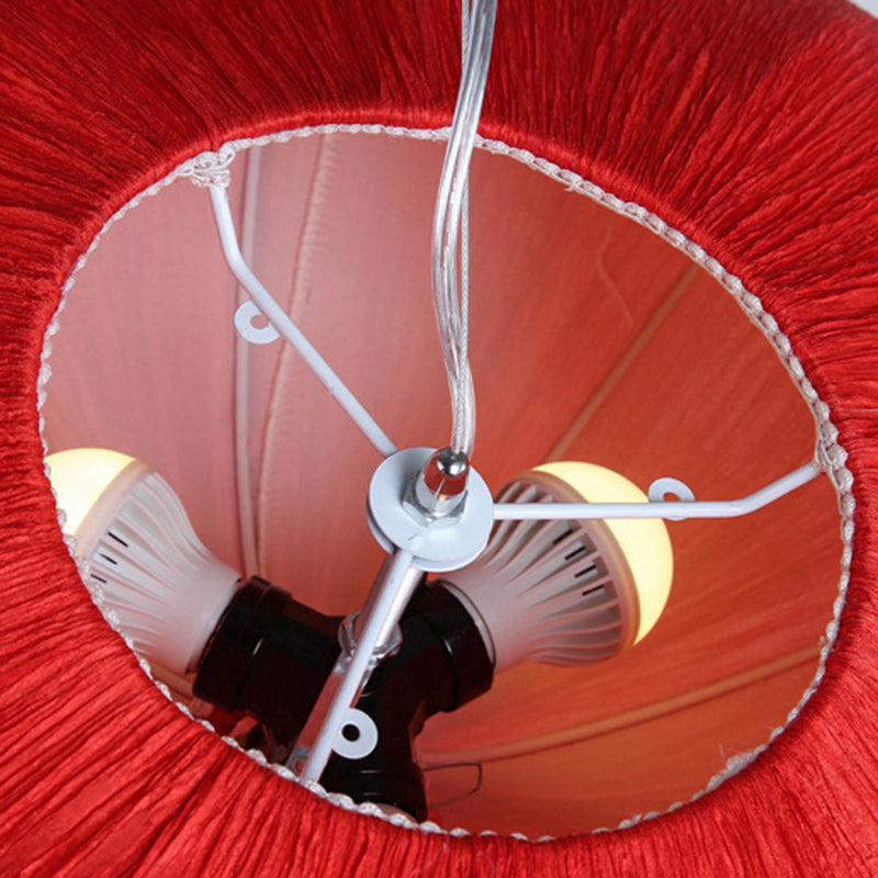 Elegant Lotus Petal Fabric Iron Chandeliers for Dining Room Decor