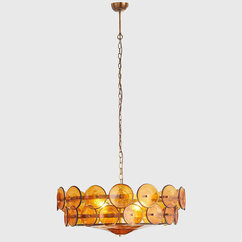 Elegant Iron and Glass French Dome Chandelier for Living Room 8/10 Light