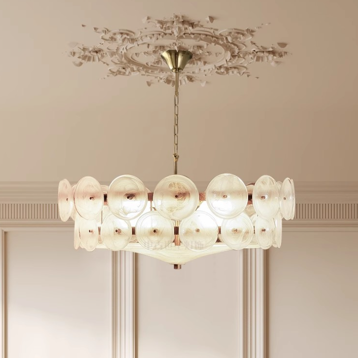 Elegant Iron and Glass French Dome Chandelier for Living Room 8/10 Light