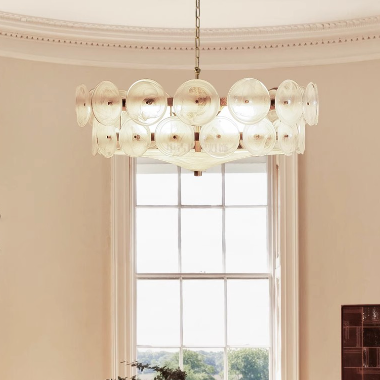 Elegant Iron and Glass French Dome Chandelier for Living Room 8/10 Light
