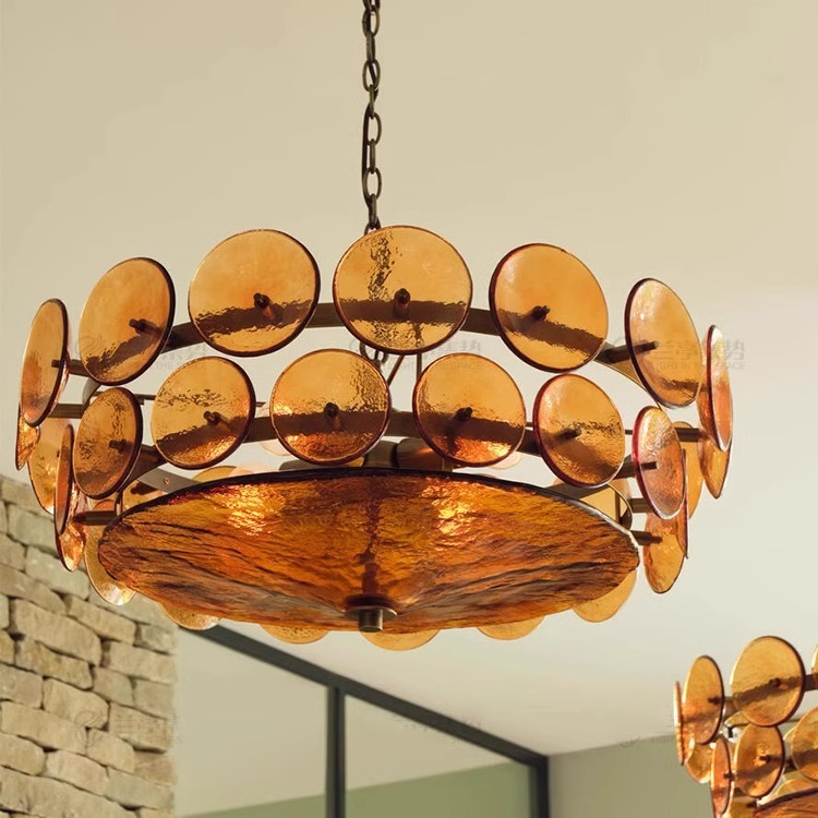 Elegant Iron and Glass French Dome Chandelier for Living Room 8/10 Light