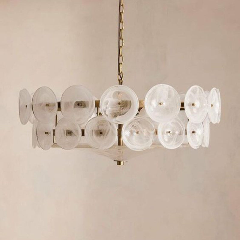 Elegant Iron and Glass French Dome Chandelier for Living Room 8/10 Light