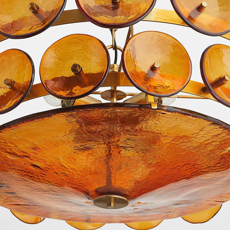 Elegant Iron and Glass French Dome Chandelier for Living Room 8/10 Light