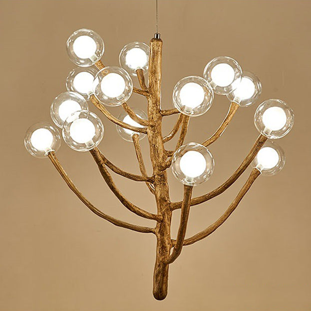 Japanese Dome-Style Glass Orb Chandelier for Dining Room Lighting