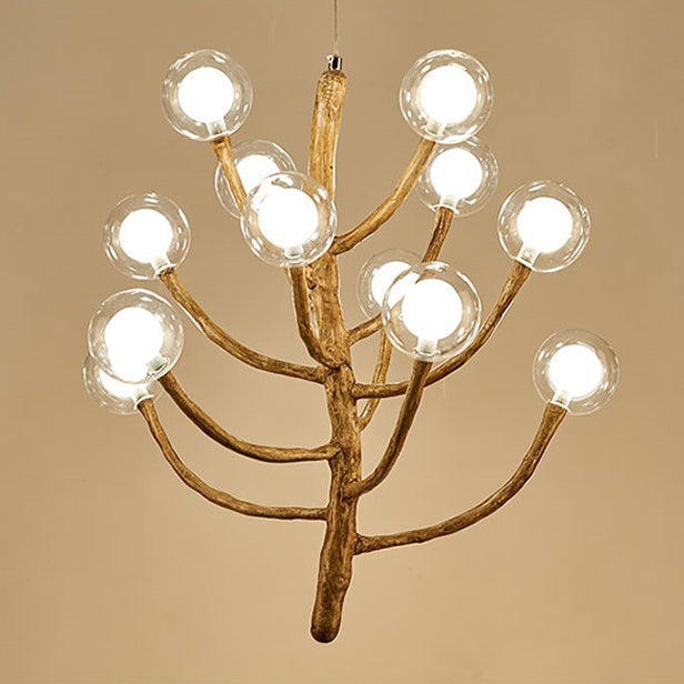 Japanese Dome-Style Glass Orb Chandelier for Dining Room Lighting