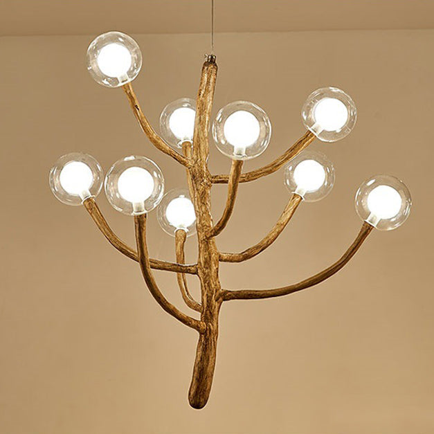 Japanese Dome-Style Glass Orb Chandelier for Dining Room Lighting