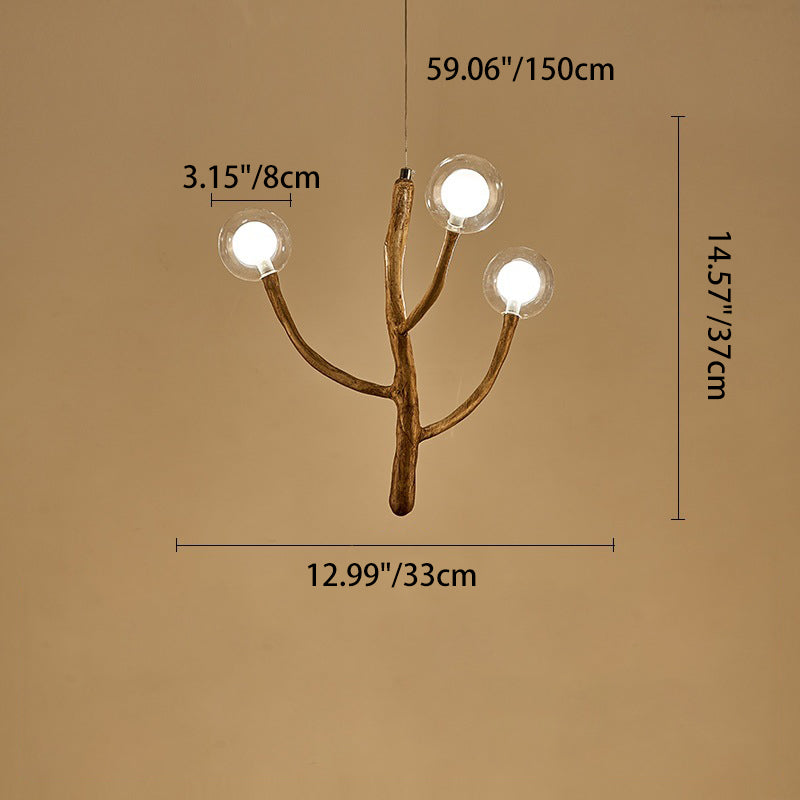 Japanese Dome-Style Glass Orb Chandelier for Dining Room Lighting