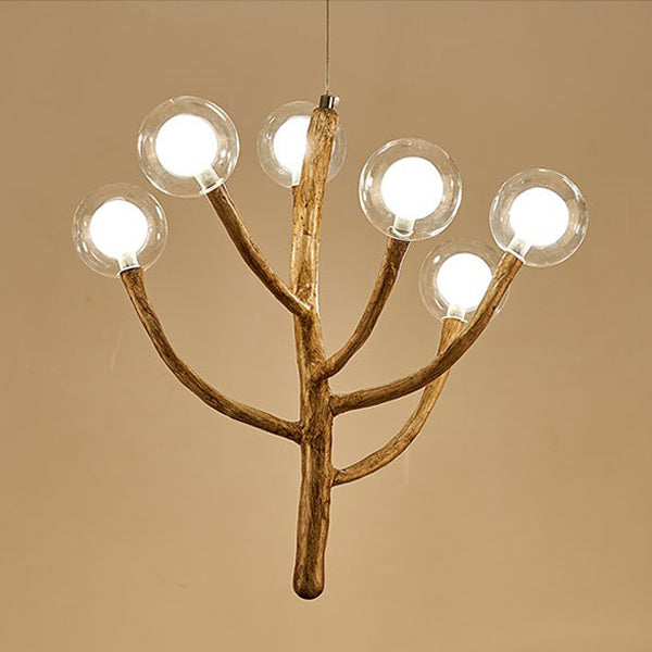 Japanese Dome-Style Glass Orb Chandelier for Dining Room Lighting