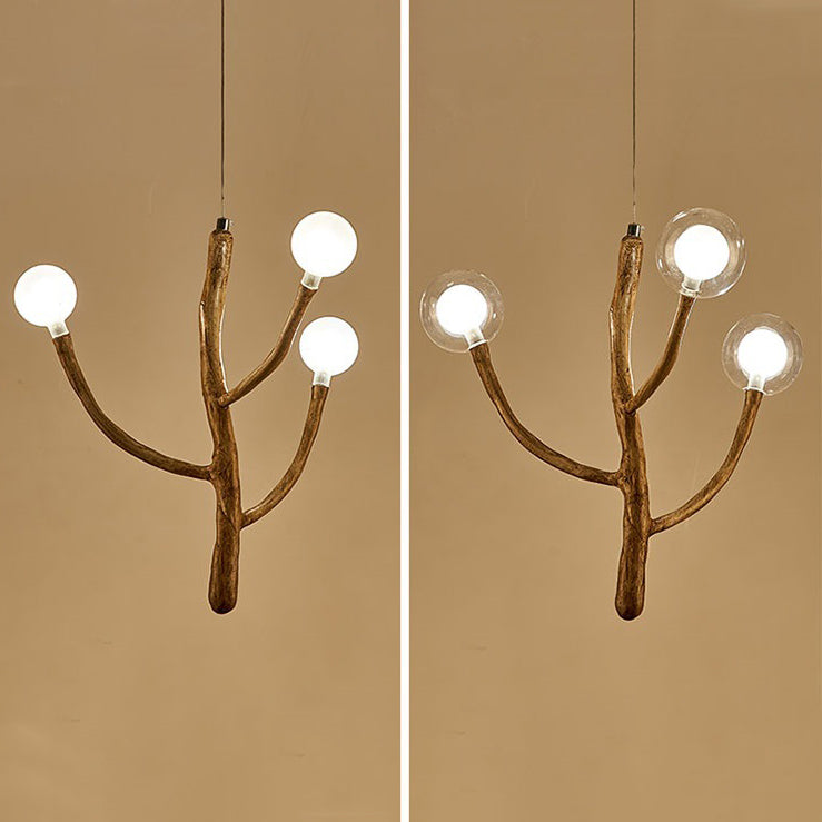 Japanese Dome-Style Glass Orb Chandelier for Dining Room Lighting