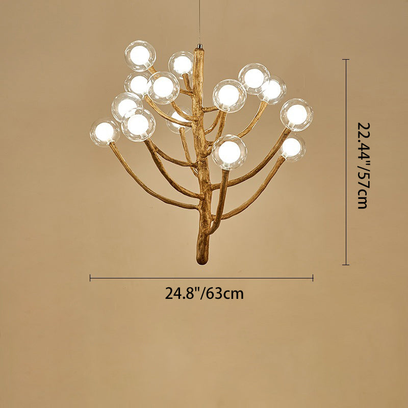 Japanese Dome-Style Glass Orb Chandelier for Dining Room Lighting