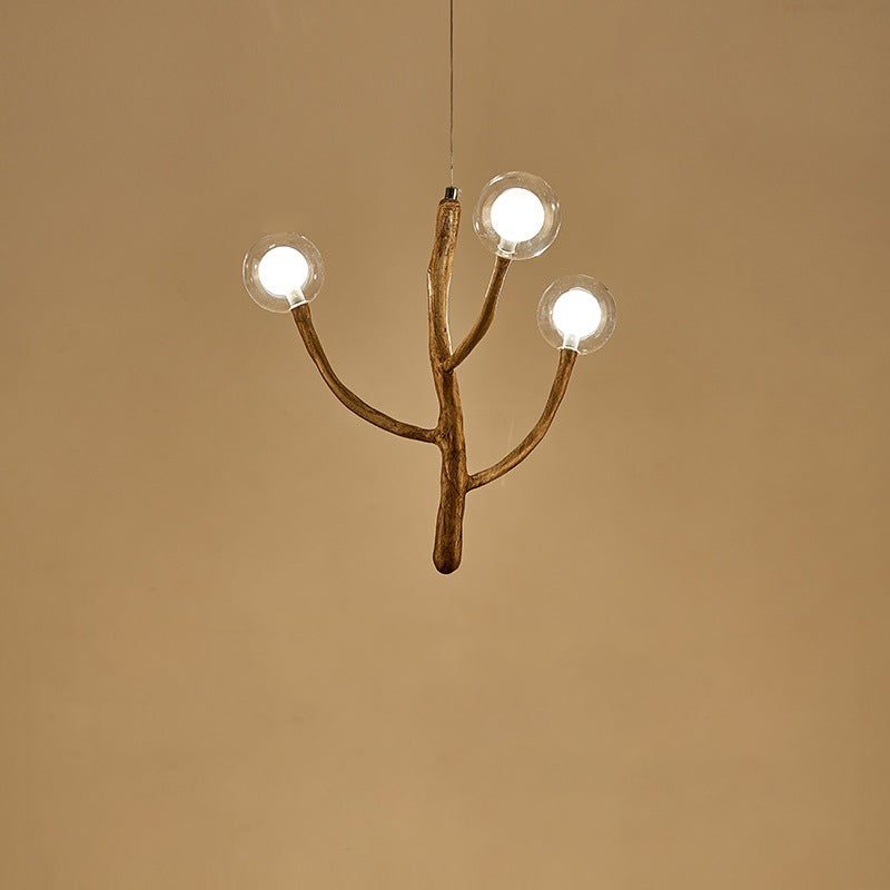 Japanese Dome-Style Glass Orb Chandelier for Dining Room Lighting