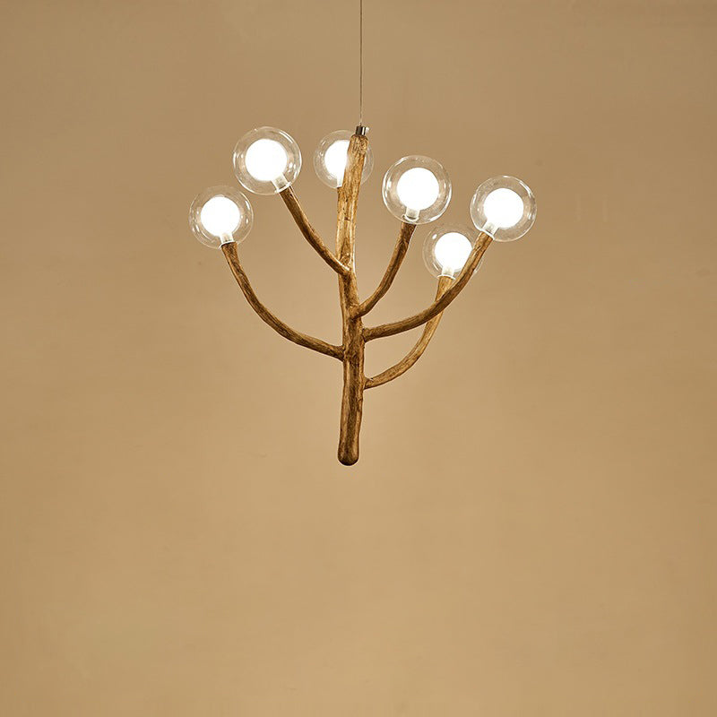 Japanese Dome-Style Glass Orb Chandelier for Dining Room Lighting