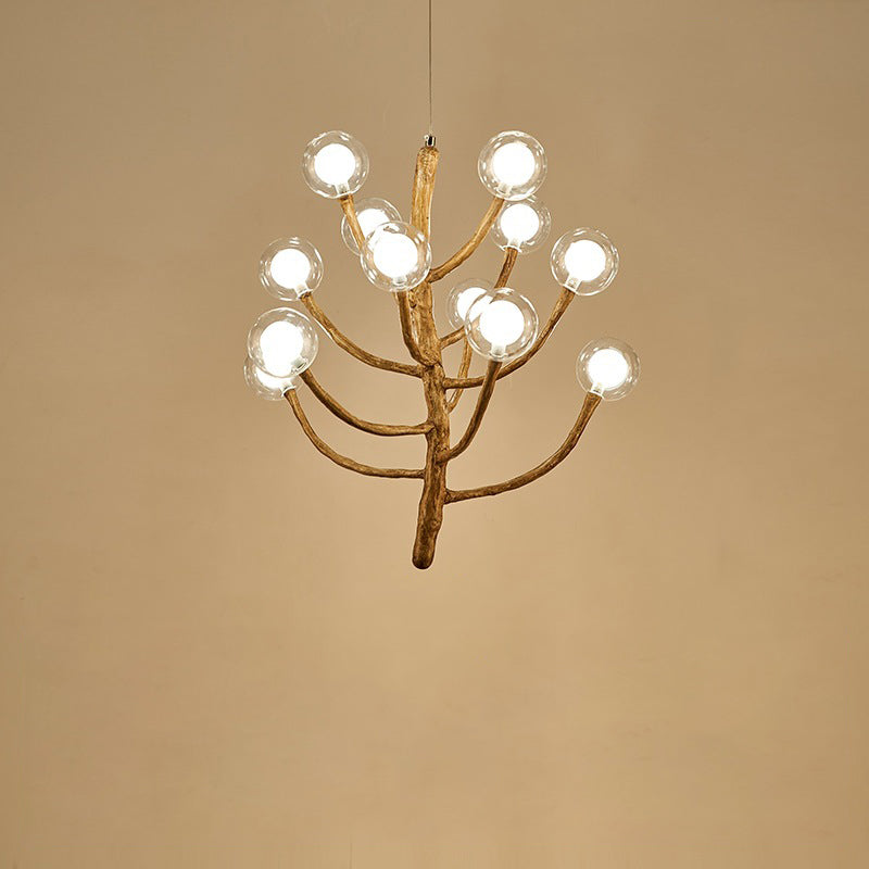 Japanese Dome-Style Glass Orb Chandelier for Dining Room Lighting
