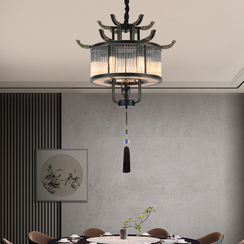 Elegant Traditional Chinese Crystal Iron Chandelier for Dining Room