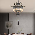 Elegant Traditional Chinese Crystal Iron Chandelier for Dining Room
