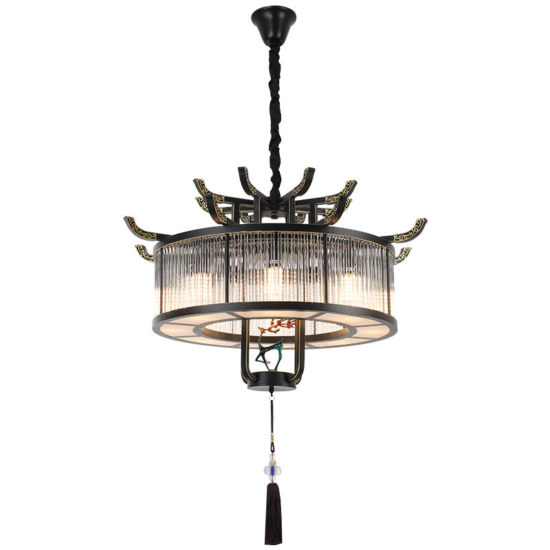 Elegant Traditional Chinese Crystal Iron Chandelier for Dining Room