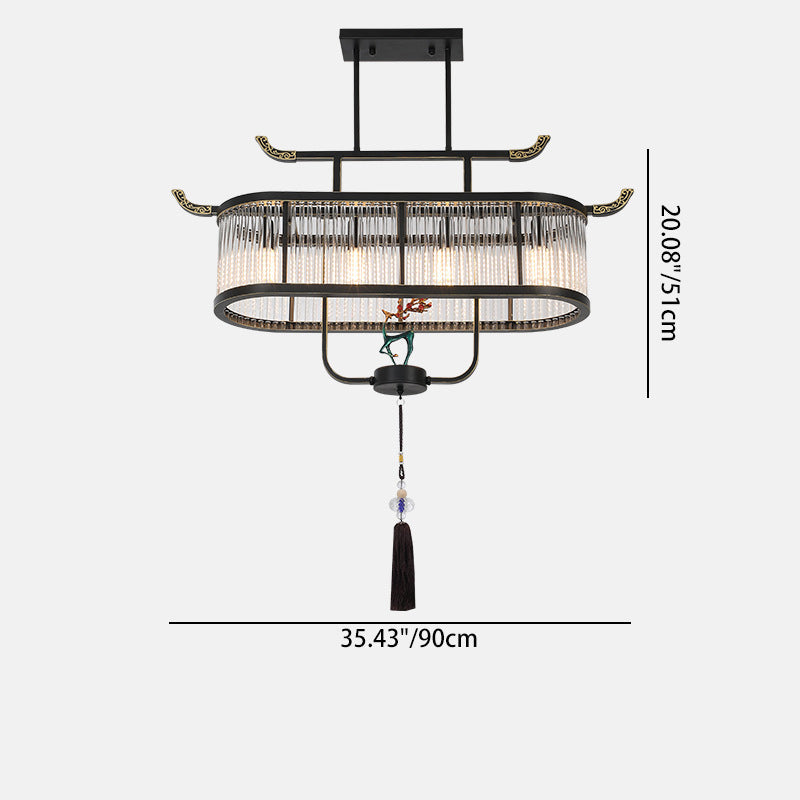 Elegant Traditional Chinese Crystal Iron Chandelier for Dining Room