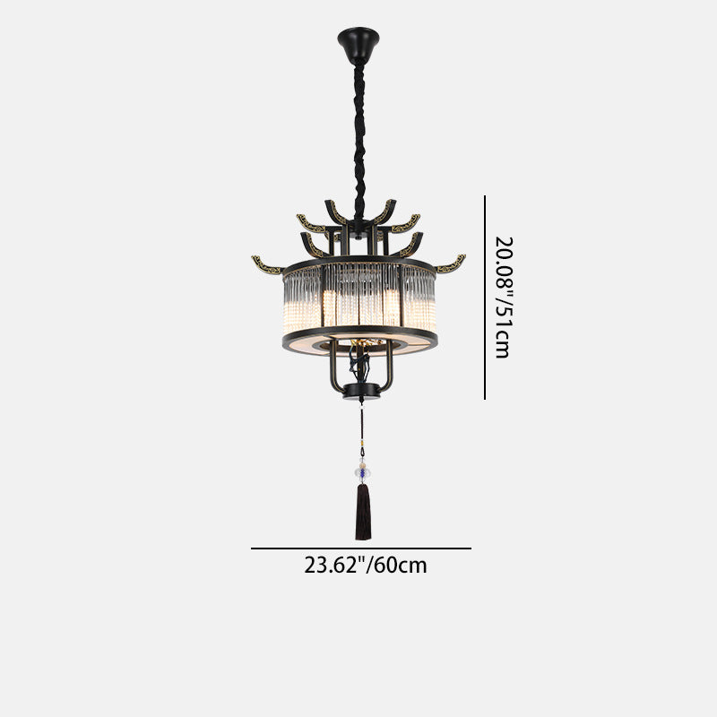Elegant Traditional Chinese Crystal Iron Chandelier for Dining Room
