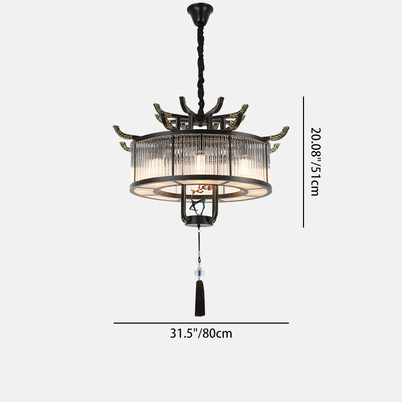 Elegant Traditional Chinese Crystal Iron Chandelier for Dining Room