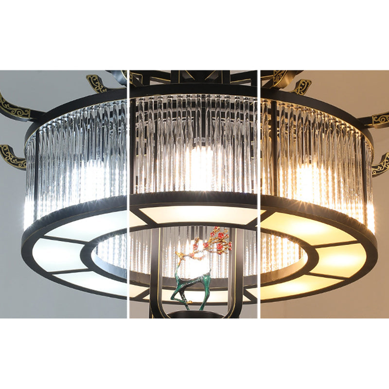 Elegant Traditional Chinese Crystal Iron Chandelier for Dining Room