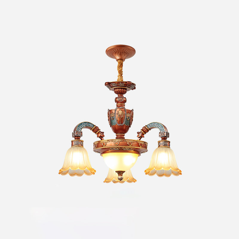 Elegant European Dome Iron Resin Glass Chandelier for Dining Room