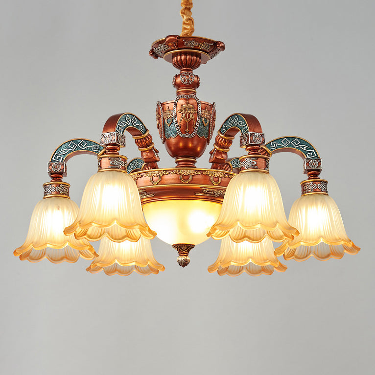 Elegant European Dome Iron Resin Glass Chandelier for Dining Room
