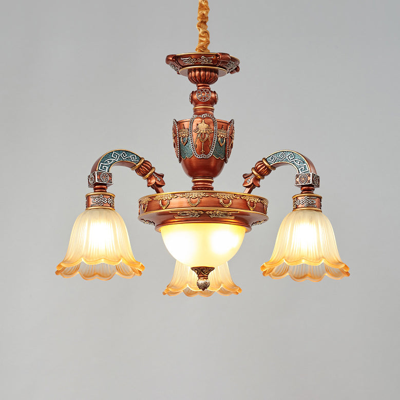 Elegant European Dome Iron Resin Glass Chandelier for Dining Room