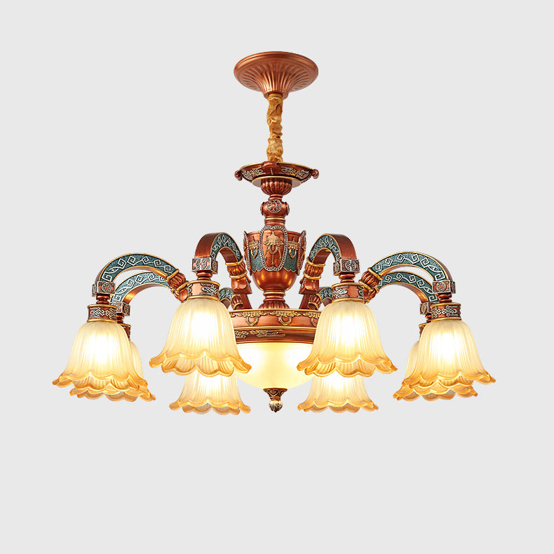 Elegant European Dome Iron Resin Glass Chandelier for Dining Room